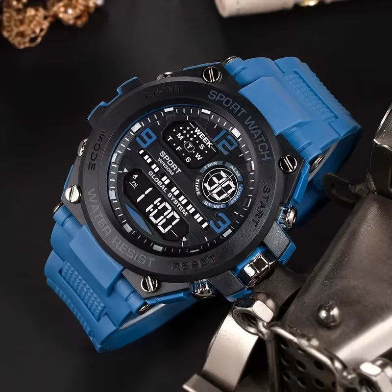 MAYZHISU, Reloj Electrónico De Lujo Para Hombre, Relojes Deportivos Para Exteriores Para Hombre, Cronómetro, Calendario Resistente Al Agua, Reloj Digital Para Niños, Regalo