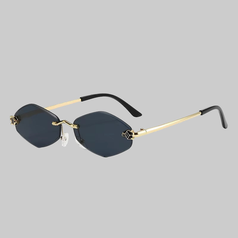 Gafas De Sol Sin Marco Con Borde Cortado, Gafas De Sol De Leopardo Personalizadas En Forma De Diamante, Gafas De Sol UV400 Con Montura Pequeña Resistentes a Los Rayos UV, Nuevas