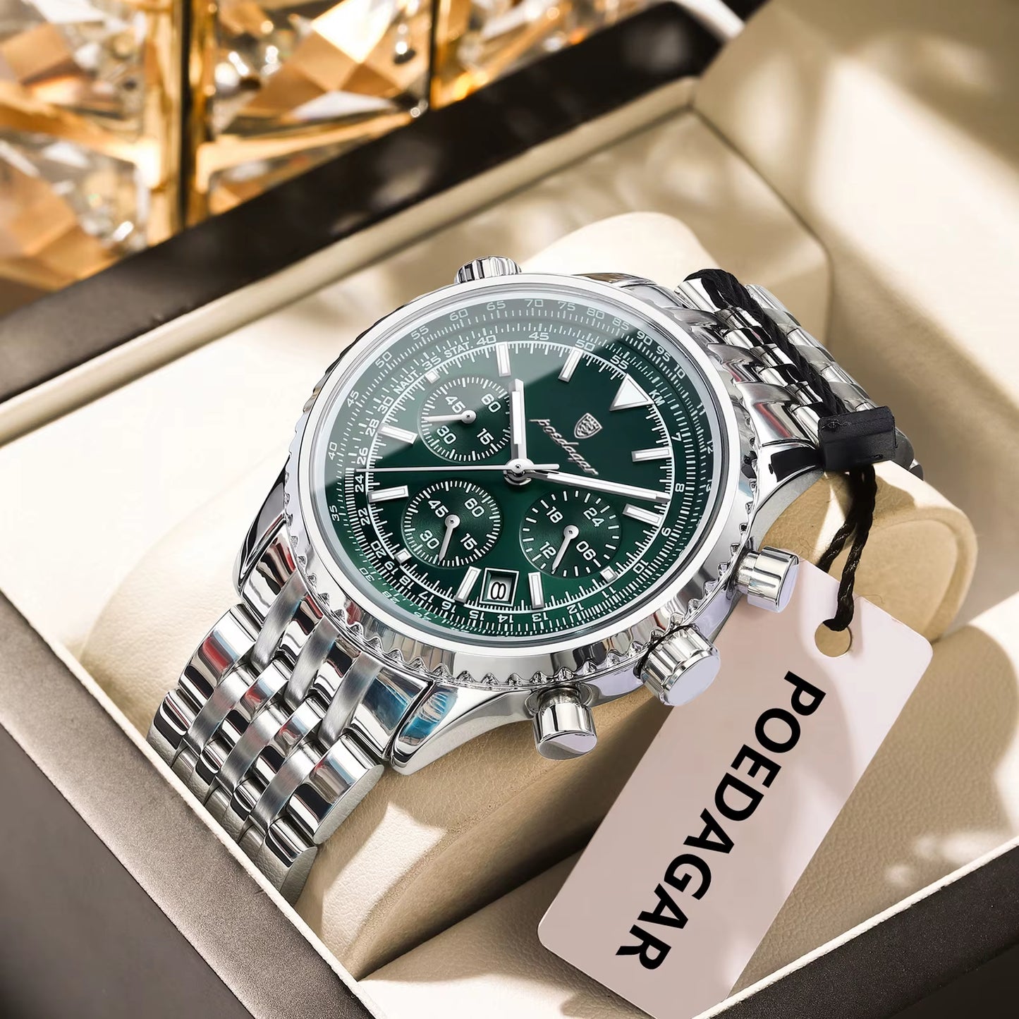 Reloj POEDAGAR a La Moda Para Hombre, Cronógrafo Con Fecha, Relojes Luminosos Resistentes Al Agua Para Hombre, Reloj De Pulsera Deportivo De Cuarzo De Acero Inoxidable Para Hombre De Lujo