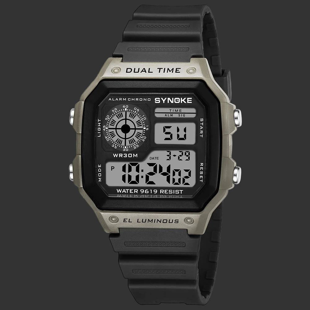 Relojes Digitales Para Hombre, Deportivo, Luminoso, Multifunción, Resistente Al Agua, Reloj De Pulsera Para Mujer, Para Exteriores Y Correr, Estudiante, Siete Luces Synoke