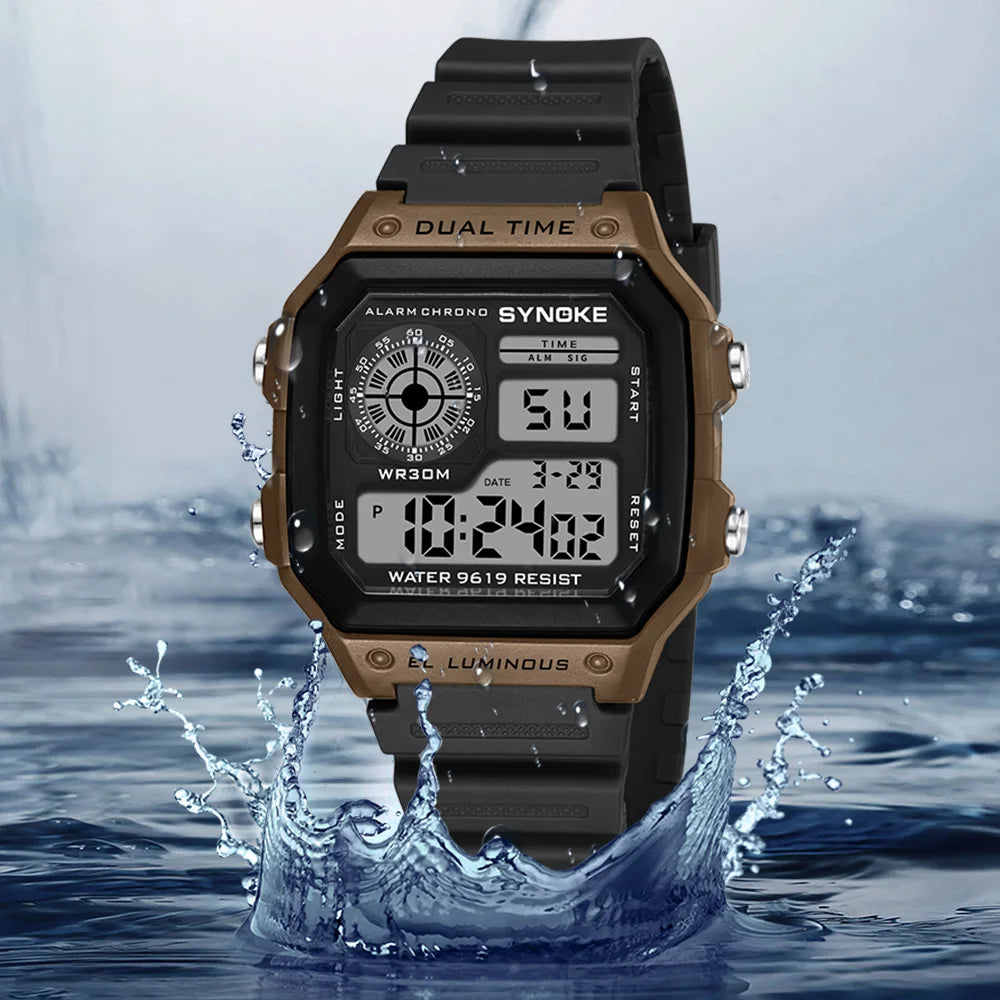 Relojes Digitales Para Hombre, Deportivo, Luminoso, Multifunción, Resistente Al Agua, Reloj De Pulsera Para Mujer, Para Exteriores Y Correr, Estudiante, Siete Luces Synoke