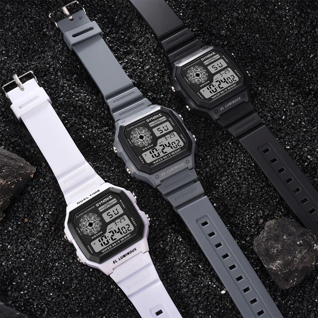 Relojes Digitales Para Hombre, Deportivo, Luminoso, Multifunción, Resistente Al Agua, Reloj De Pulsera Para Mujer, Para Exteriores Y Correr, Estudiante, Siete Luces Synoke