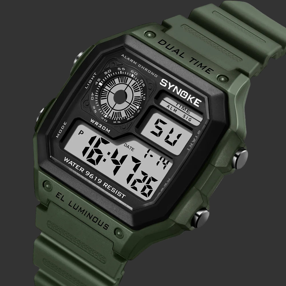 Relojes Digitales Para Hombre, Deportivo, Luminoso, Multifunción, Resistente Al Agua, Reloj De Pulsera Para Mujer, Para Exteriores Y Correr, Estudiante, Siete Luces Synoke