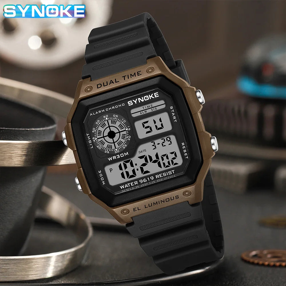 Relojes Digitales Para Hombre, Deportivo, Luminoso, Multifunción, Resistente Al Agua, Reloj De Pulsera Para Mujer, Para Exteriores Y Correr, Estudiante, Siete Luces Synoke
