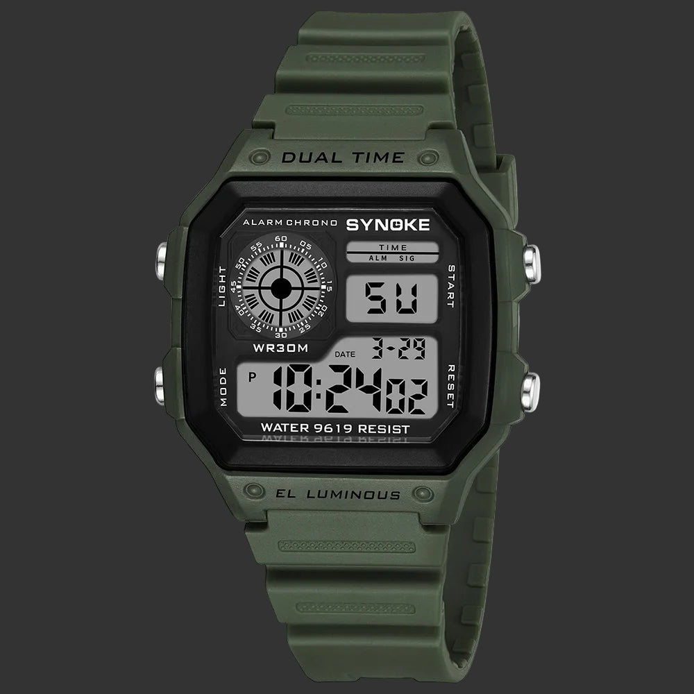Relojes Digitales Para Hombre, Deportivo, Luminoso, Multifunción, Resistente Al Agua, Reloj De Pulsera Para Mujer, Para Exteriores Y Correr, Estudiante, Siete Luces Synoke