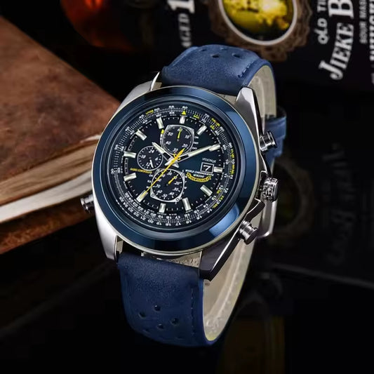 2025 Nuevos Relojes Para Hombres, Reloj De Pulsera Redondo De Lujo Multifunción De Negocios, Reloj De Cuarzo Con Banda De Acero Inoxidable Y Fecha
