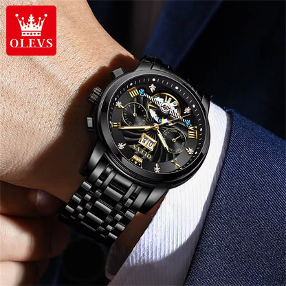 OLEVS Relojes Clásicos Para Hombre Tourbillon Reloj Multifunción Completamente Automático Para Hombre Relojes De Pulsera Masculinos De Alta Gama