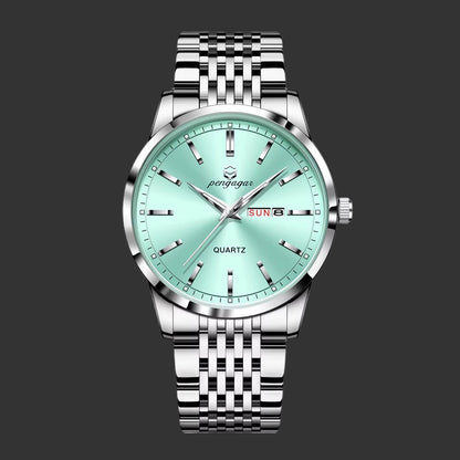 Reloj De Lujo PENGAGAR Para Hombre, Resistente Al Agua, Luminoso, Con Fecha, Semana, Reloj De Acero Inoxidable Para Hombre, Relojes De Cuarzo Informales Para Hombre, Reloj Masculino + Caja
