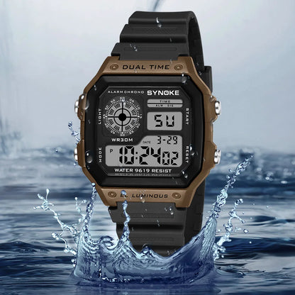 Relojes Digitales Para Hombre, Deportivo, Luminoso, Multifunción, Resistente Al Agua, Reloj De Pulsera Para Mujer, Para Exteriores Y Correr, Estudiante, Siete Luces Synoke