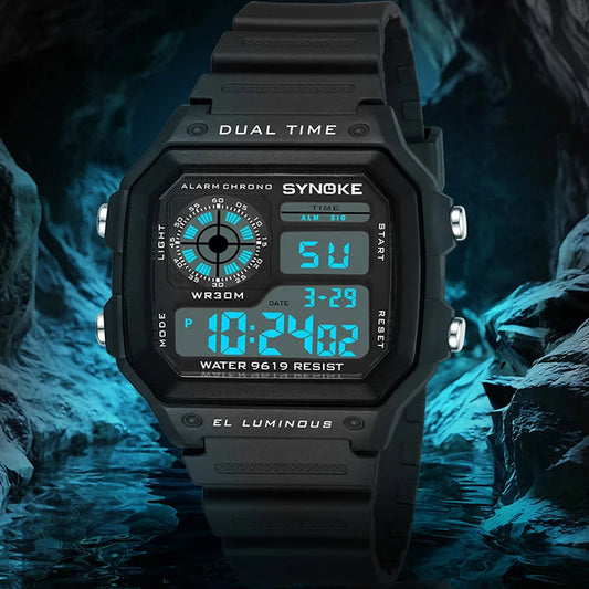 Relojes Digitales Para Hombre, Deportivo, Luminoso, Multifunción, Resistente Al Agua, Reloj De Pulsera Para Mujer, Para Exteriores Y Correr, Estudiante, Siete Luces Synoke