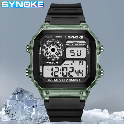 Relojes Digitales Para Hombre, Deportivo, Luminoso, Multifunción, Resistente Al Agua, Reloj De Pulsera Para Mujer, Para Exteriores Y Correr, Estudiante, Siete Luces Synoke
