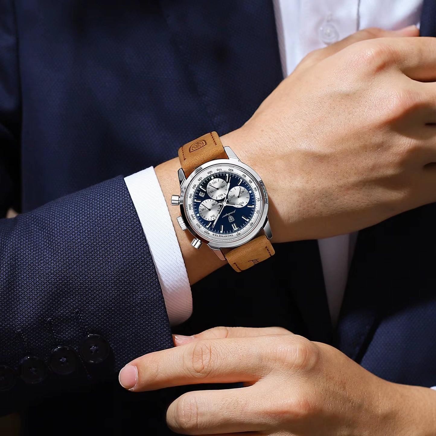 Reloj De Cuarzo POEDAGAR De La Mejor Marca Para Hombre, Cronógrafo Luminoso Resistente Al Agua, Reloj Militar Para Hombre, Relojes De Cuero De Moda De Lujo Para Hombre