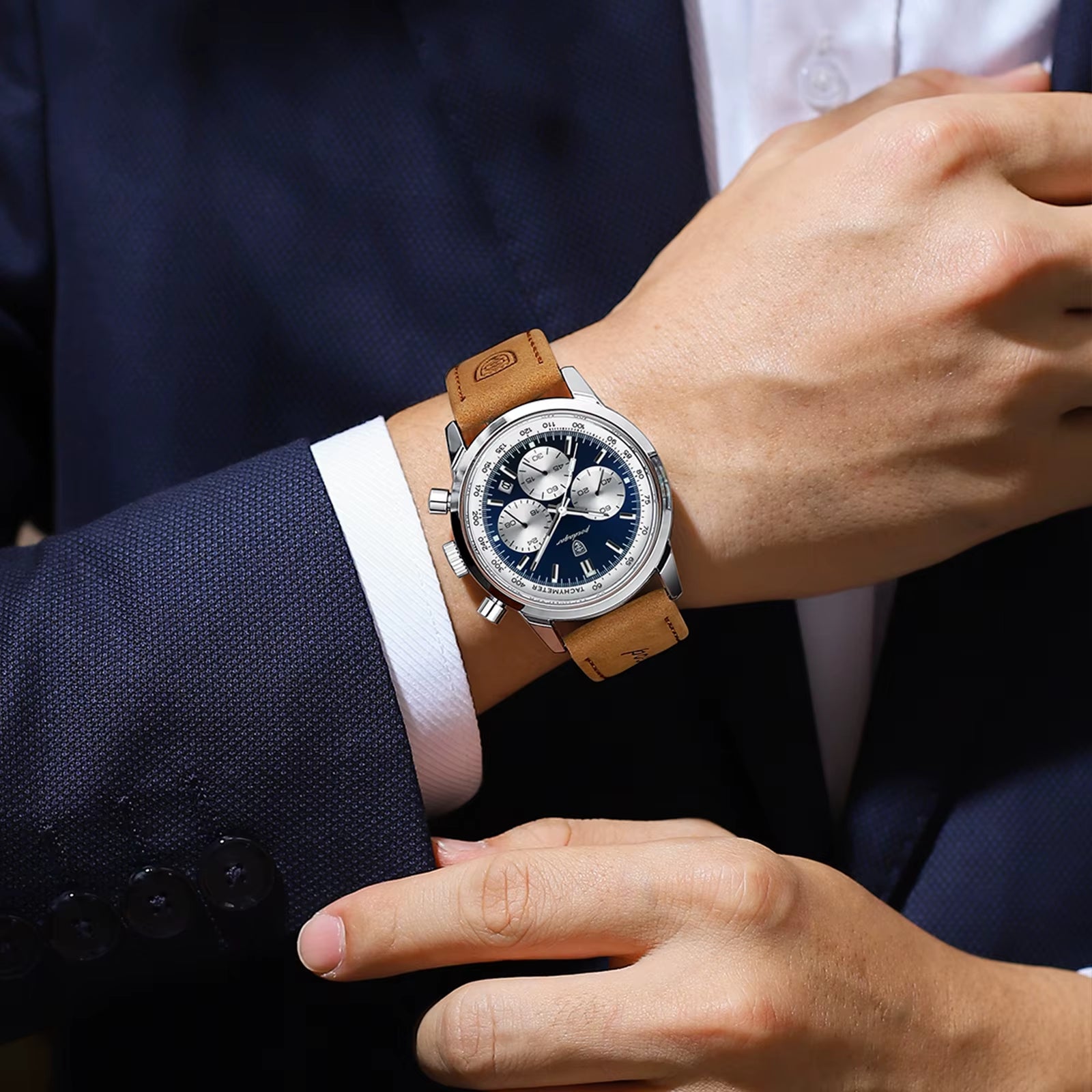 Reloj De Cuarzo POEDAGAR De La Mejor Marca Para Hombre, Cronógrafo Luminoso Resistente Al Agua, Reloj Militar Para Hombre, Relojes De Cuero De Moda De Lujo Para Hombre