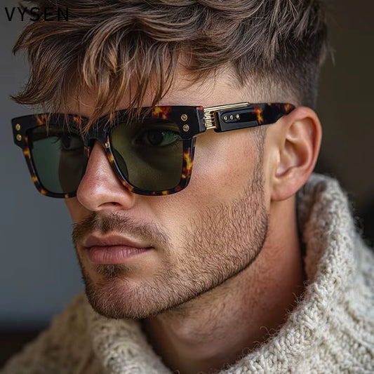 Gafas De Sol Cuadradas Clásicas De Gran Tamaño Para Hombre 2025, Diseño De Marca De Lujo, Gafas De Sol Rero De Moda Vintage Para Hombre, Gafas De Conducción UV400