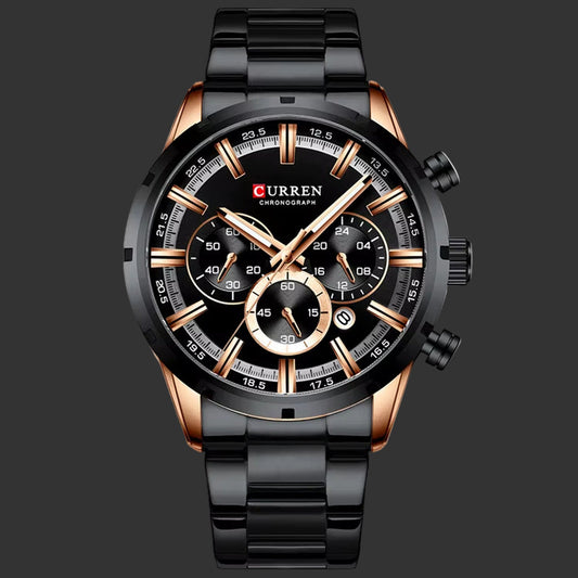 Reloj Curren Para Hombre, Esfera Azul, Banda De Acero Inoxidable, Fecha, Relojes De Negocios Para Hombre, Relojes De Pulsera De Lujo Resistentes Al Agua Para Hombre