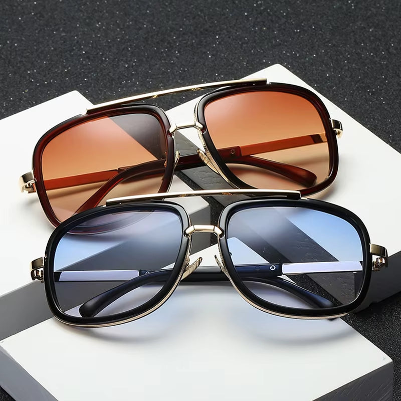 Nueva Moda Cool Hombres Gafas De Conducción Gafas De Verano Estilo Gradiente Marrón Gafas De Sol Vintage Piloto Gafas De Sol UV400 Gafas De Sol