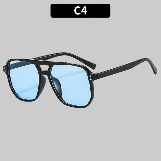 Gafas De Sol Cuadradas Vintage Para Mujeres Y Hombres, Montura Gruesa, Gafas De Sol Con Doble Puente, Gafas De Sol Poligonales Elegantes Para Mujer, Gafas De Sol UV400