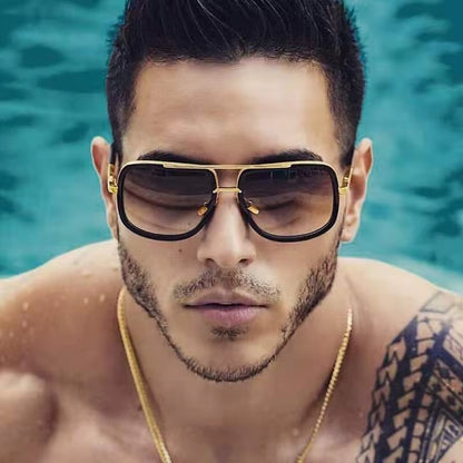 Nueva Moda Cool Hombres Gafas De Conducción Gafas De Verano Estilo Gradiente Marrón Gafas De Sol Vintage Piloto Gafas De Sol UV400 Gafas De Sol